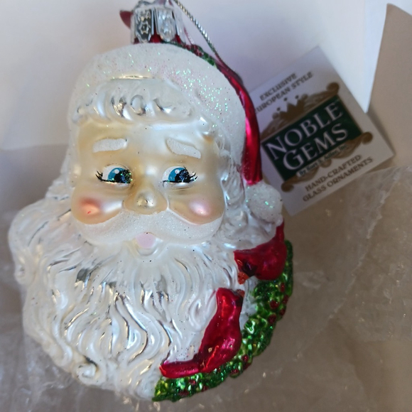 Kurt Adler Noble Gems Santa Handcrafted Glass Christmas Ornament - Picture 2 of 6